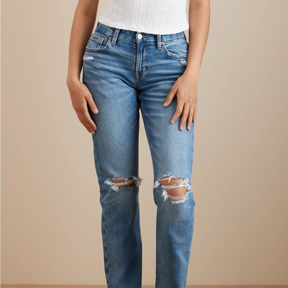 Classic Blue Distressed Women's Jeans